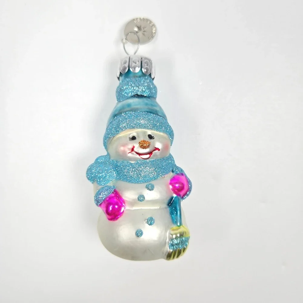 NICE Radko Celebrations Snowman Glitter Sparkle‎ Miniature Mini Ornament 2013 S2